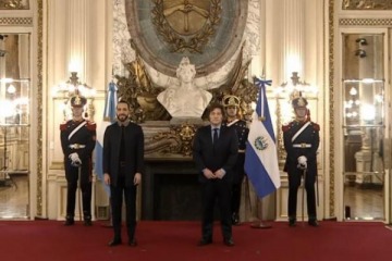 Sin conferencia de prensa o declaración conjunta, Milei se reunió con Bukele en Casa Rosada