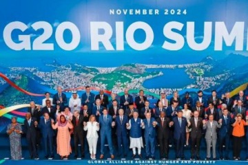 ¿Sin photoshop no?: Milei se ausentó de la foto oficial del G20 en Brasil 