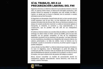 Foto de El PJ denunció que el gobierno impulsa una “precarización laboral del FMI”