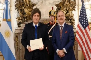 Foto de Milei recibió a Peter Lamelas en medio del conflicto en Medio Oriente