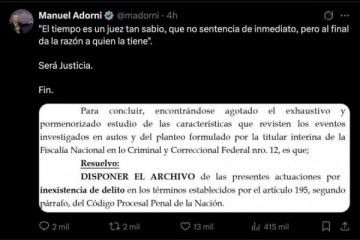 Foto de Adorni festejó un fallo a medida mientras sigue bajo la lupa por enriquecimiento ilícito