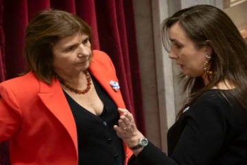 Foto de Bronca de Bullrich con Villarruel por autorizar el voto virtual de Fernández Sagasti